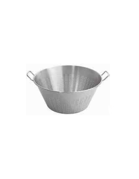 Colapasta tronco conico in acciaio inox con 2 maniglie - Diametro cm 45 -  Altezza cm 22,5 - litri 24,5 