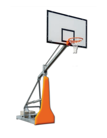 Struttura streetball Easyplay College in acciaio zincato mobile su ruote, sbalzo cm 125