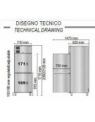 Frigorifero medicinali per farmacia Lt 640 cm 77,5x76,5x186,5h