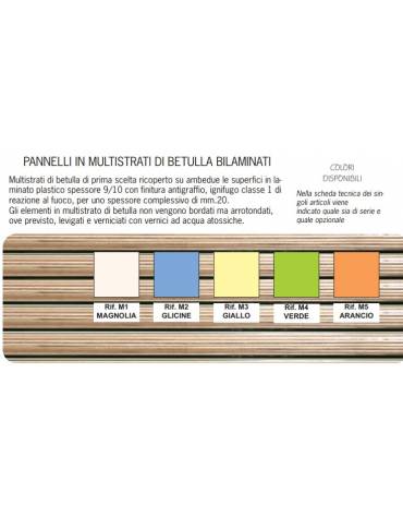 Tavolo gioco con portavaschette per nido - piano in betulla - cm 130X65X46H