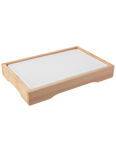 Contenitore sushi in legno con placca eutettica da riempire con acqua - cm 32x21,5x4,5h