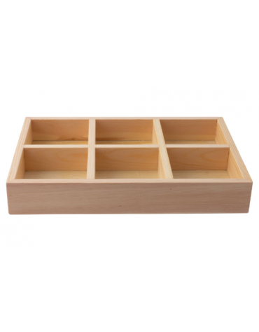 Contenitore sushi in legno a 6 scomparti - cm 20x30x4,5h