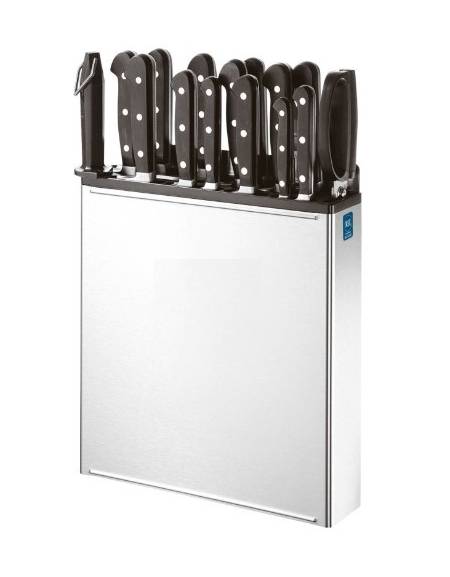 Porta coltelli in acciaio inox - cm 30,5x5,6x30,5h