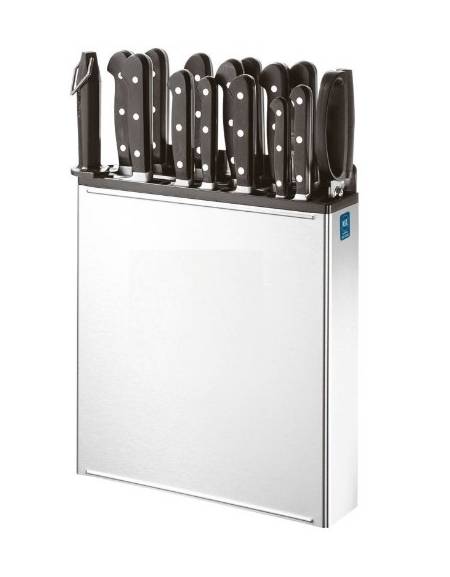 Porta coltelli in acciaio inox - cm 30,5x5,6x35,5h