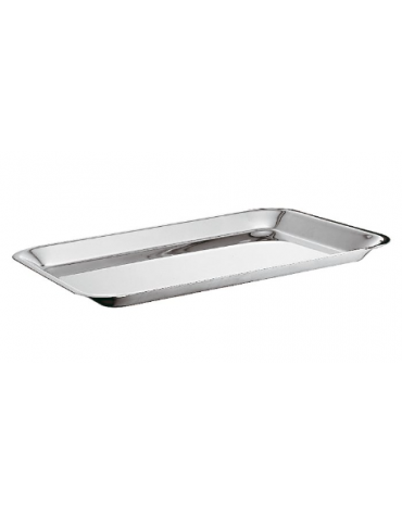 Vassoio rettangolare in acciaio inox - cm 26x23x2h