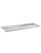 Vassoio espositore rettangolare in acciaio inox - cm 58x21x2h