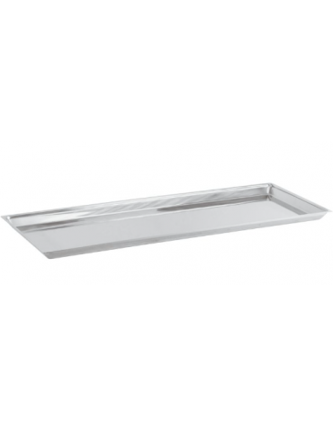 Vassoio espositore rettangolare in acciaio inox - cm 58x21x2h