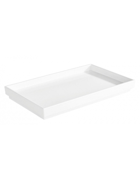 Vassoio espositore per buffet in melamina colore bianco - GN 1/4 - cm 26,5x16,2x3h