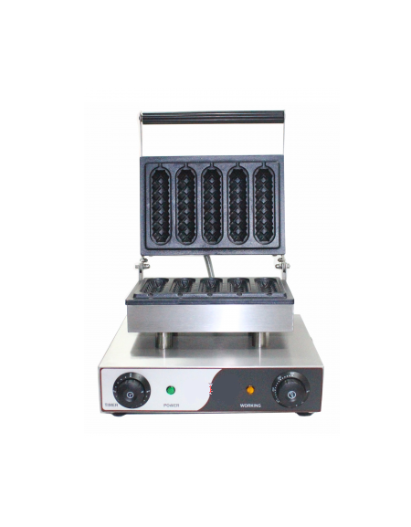 Macchina per waffel , piastre di cottura antiaderenti con funzione timer - mm 340x370x240h