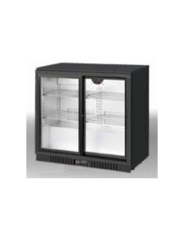 Espositore refrigerato ventilato retrobanco - controllo digitale - 208 lt. - +2 / +10 °C - 2 porte scorrevoli - mm 900x520x900h