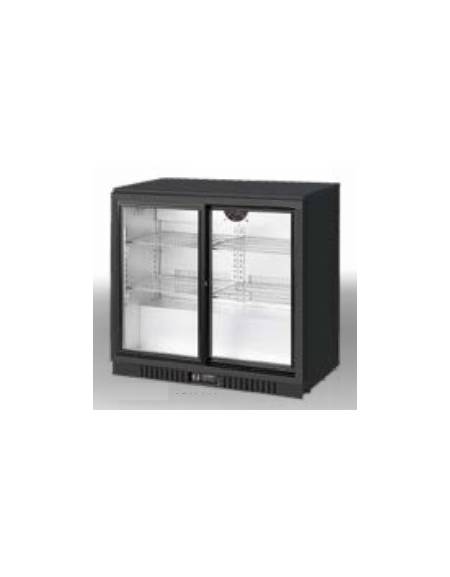 Espositore refrigerato ventilato retrobanco - controllo digitale - 208 lt. - +2 / +10 °C - 2 porte scorrevoli - mm 900x520x900h