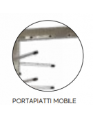 Carrello portapiatti in acciaio a 20 ripiani - supporta fino a 80 piatti - portapiatti mobile - mm 598x598x1604h