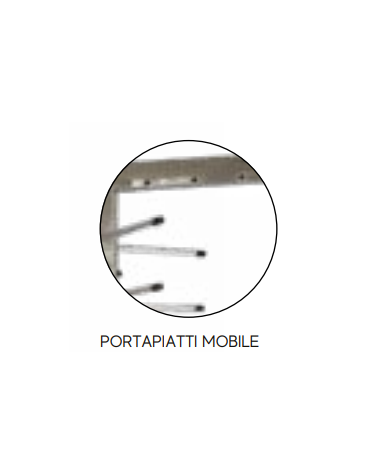 Carrello portapiatti in acciaio a 20 ripiani - supporta fino a 80 piatti - portapiatti mobile - mm 598x598x1604h