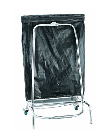 Carrello porta sacco immondizia in acciaio inox con apertura a pedale - adatto sacchetti 635x900 mm o più grandi a