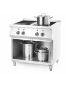 Cucina a induzione su vano aperto - zone di cottura 4x3,5 Kw - per pentole fondo liscio - cm 80x70x85h