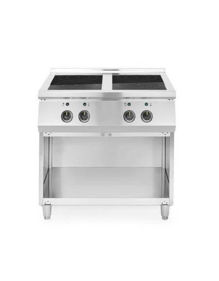 Cucina a induzione su vano aperto - zone di cottura 4x3,5 Kw - per pentole fondo liscio - cm 80x70x85h