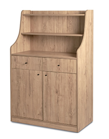 Mobile di servizioMobile di servizio in legno colore Rovere - 2 tramogge + 2 cassetti portaposate - cm 94x48x145h