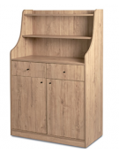 Mobile di servizio in legno colore Wengè - 2 tramogge + 2 cassetti portaposate - cm 94x48x145h