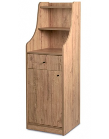 Mobile di servizio in legno colore Wengè - 1 tramoggia e 1 cassetto portaposate - cm 48x48x145h