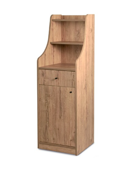 Mobile di servizio in legno colore Wengè - 1 tramoggia e 1 cassetto portaposate - cm 48x48x145h