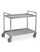 Carrello inox per trasporto pesante - 2 piani lisci-cm 108x61x93