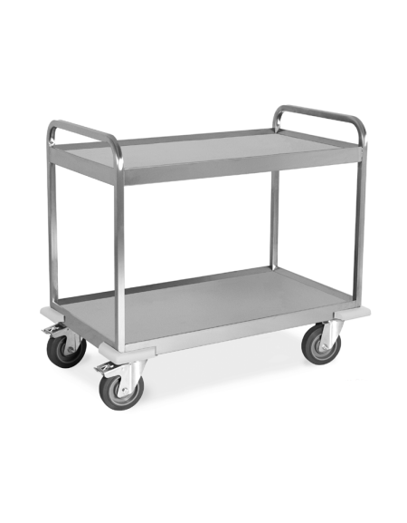 Carrello inox per trasporto pesante- 3 piani lisci-cm 108x61x93h