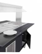 Carrello refrigerante armadiato, con parafiato fisso - colore Nero o RAL - 4xGN 1/1 - cm 161x68x144h