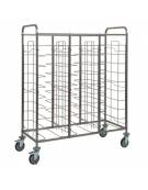 Carrello portavassoi in acciaio inox universali - supporto in filo - Portata vassoi 30 - cm 138x60x159h