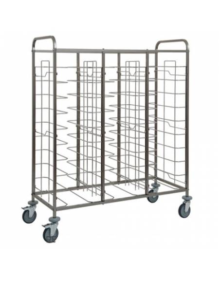 Carrello portavassoi in acciaio inox universali - supporto in filo - Portata vassoi 30 - cm 138x60x159h