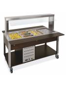 Carrello buffet termico con parafiato fisso - 3x1/1 GN - colore Nero - cm 113x68x144h