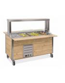 Carrello buffet termico armadiato 3xGN1/1 - colore RAL a scelta - con parafiato mobile e LED - cm 113x68x144h