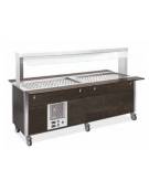 Carrello buffet armadiato misto freddo/caldo, parafiato fisso - 5xGN1/1 (2 caldi + 3 freddi) - colore RAL - cm 193x68x144h