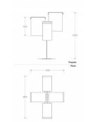 Cestino per la raccolta differenziata, 4 contenitori, acciaio zincato e verniciato, coperchi e posacenere - cm 87,2x87,2x131,7h