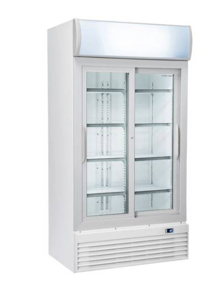 Vetrina bibite verticale con ante scorrevoli autochiudenti - refrigerazione ventilata - mm 1110x595x1535h