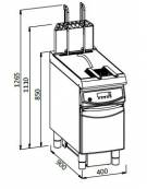 Friggitrice a gas su mobile 1 Vasca lt. 22 - Comandi elettronici