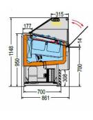 Vetrina gelati 18 vaschette Lt. 4,25 PANNELLATA