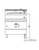 PENTOLA GAS A RISCALDAMENTO INDIRETTO CAPACITA' LT 50 - CM 80x71,4x90h