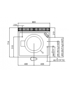 PENTOLA GAS A RISCALDAMENTO INDIRETTO CAPACITA' LT 50 - CM 80x71,4x90h