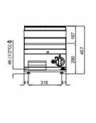 Fry top a gas singolo da banco - Piastra rigata in acciaio satinato - cm 40x70x29h