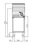 Fry top elettrico singolo su vano a giorno - Piastra Liscia in Compound con rivestimento in acciaio inox AISI 316 - cm 40x71.4x9