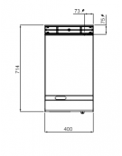 Fry top elettrico singolo su vano a giorno - Piastra Liscia in Compound con rivestimento in acciaio inox AISI 316 - cm 40x71.4x9