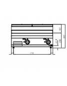 FRY TOP ELETTRICO MISTO DA BANCO LISCIO/RIGATO cm 80x71.4x29h  kW 9,6