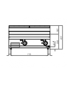 Fry top elettrico doppio da banco - Piastra Liscia in Compound con rivestimento in acciaio inox AISI 316 - cm 80x71.4x29h