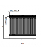 Fry top a gas doppia da banco - Piastra Rigata in acciaio satinato - cm 80x71,4x29h