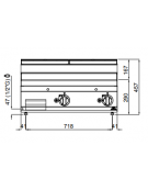 Fry top a gas doppia da banco - Piastra 1/2 Liscia e 1/2 Rigata in acciaio satinato - cm 80x71,4x29h