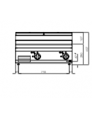 FRYTOP ELETTRICO RIGATO SU VANO cm 80x71.4x90h  kW 9,6