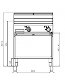 FRYTOP ELETTRICO 1/2 liscia + 1/2 rigata SU VANO cm 80x71.4x90h  kW 9,6