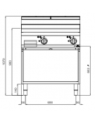 Fry top elettrico doppio su vano aperto - Piastra Liscia in Compound - cm 80x71.4x90h