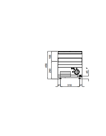 Fry top elettrico singolo da baFry top elettrico singolo da banco - Piastra Liscia in Compound - cm 40x71,4x29h