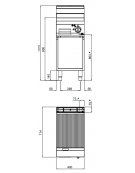 FRY TOP ELETTRICO RIGATO SU VANO APERTO CM 40x71,4x90h POTENZA kW 4,8